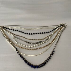 Elegant Multi-Layered Pearl and Bead Necklace